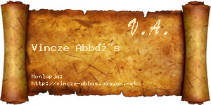 Vincze Abbás névjegykártya