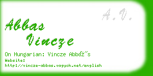 abbas vincze business card